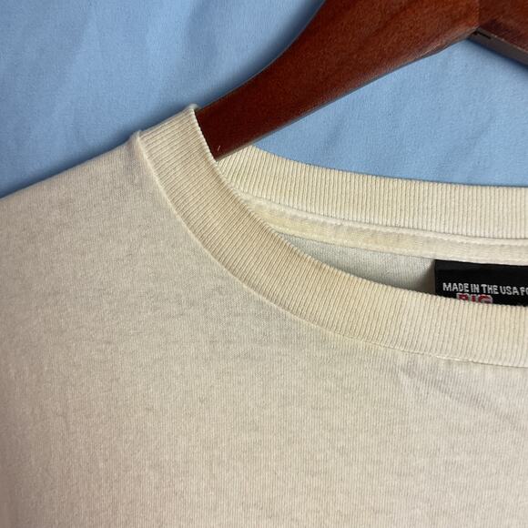 Oneita Big Johnson Thrashed Cotton Crewneck Fishing Tee White XL Made in USA - Picture 8 of 14